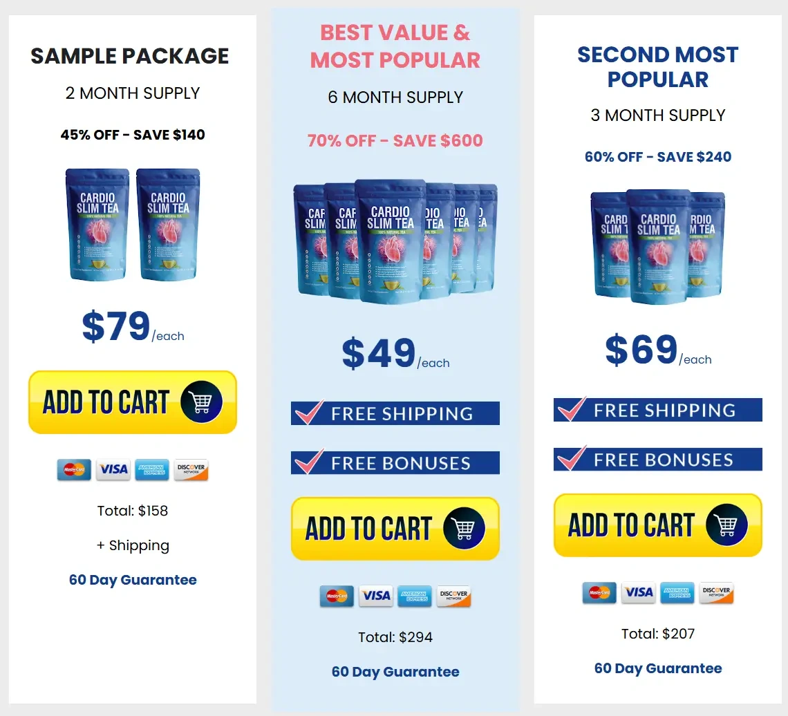 3 Days  Cardio Slim Tea Offer